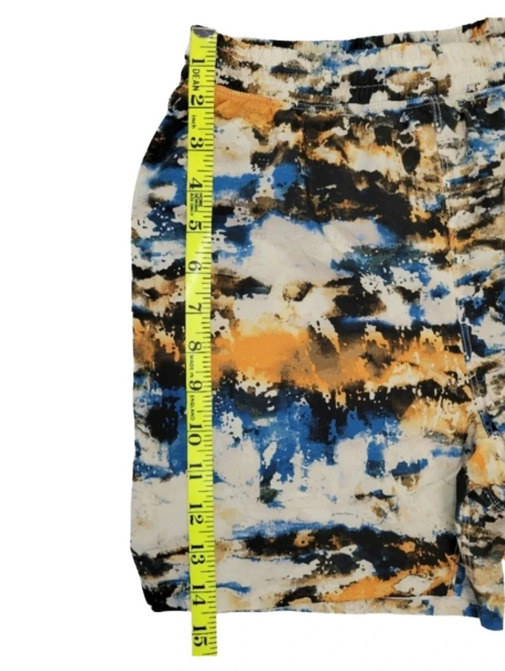 All In Motion Swim Trunks Blue & Orange Abstract Print Lined Size Small